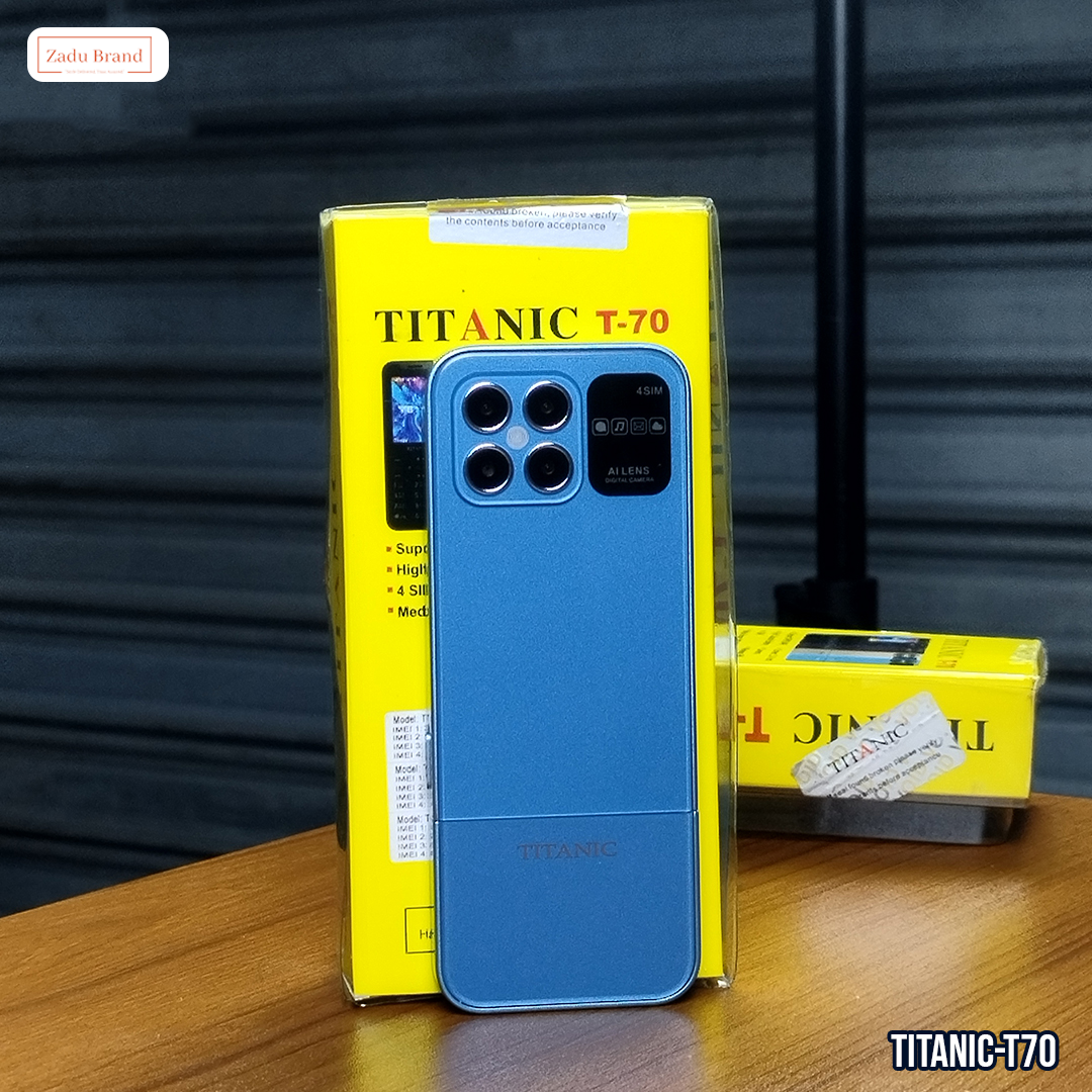 T70 Luxury Slim Design-2.4 Display- 4sim -powerful torch-2200mah Fix Big Battery-1 years warranty-Sky Blue