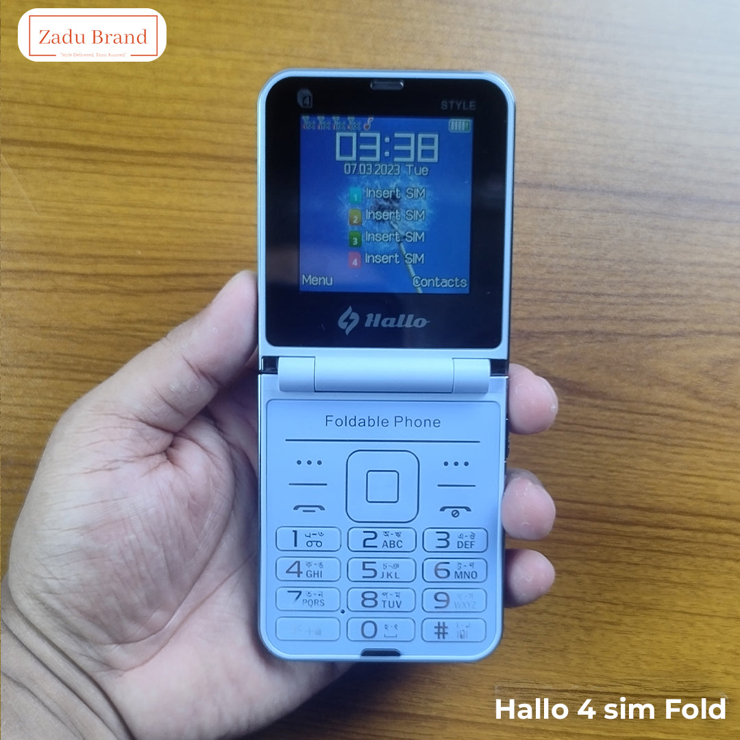 Hallo Style 4sim Folding Phone-1 years warranty-Blue