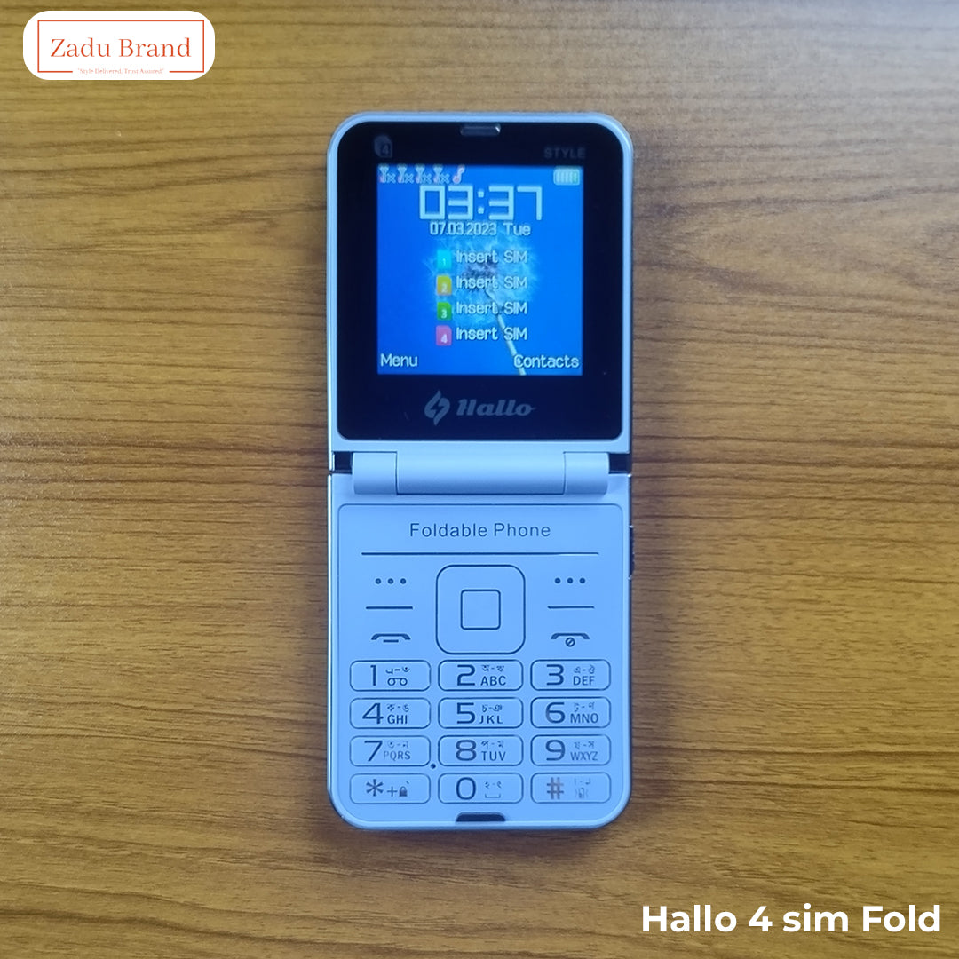 Hallo Style 4sim Folding Phone-1 years warranty-Blue