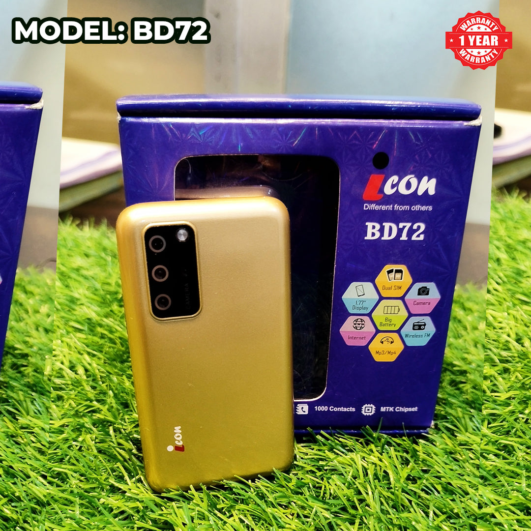 Icon Mobile BD72 - 2sim -MTK CHIPSET processor 1 years warranty-1500mah Big Battery