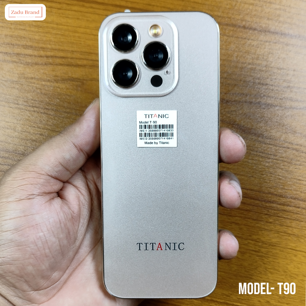 T90 Classic Luxury slim Design Phone -2.8 Display- 2sim -powerful torch-2000mah Battery-1 years warranty-GOLD