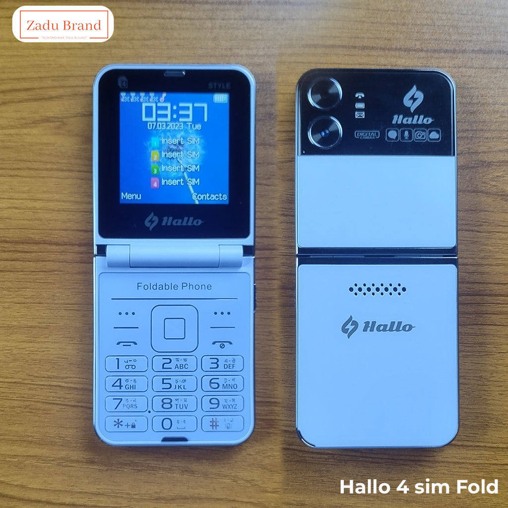 Hallo Style 4sim Folding Phone-1 years warranty-Blue